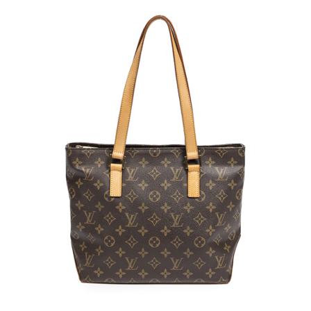 Louis Vuitton Vintage, Pre-owned Cabas Piano Monogram Tote Bag Bruin, Dames, Maat:ONE Size,brass