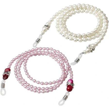 2 stk. Brillekæder Holder Perlebesat Brillesnor