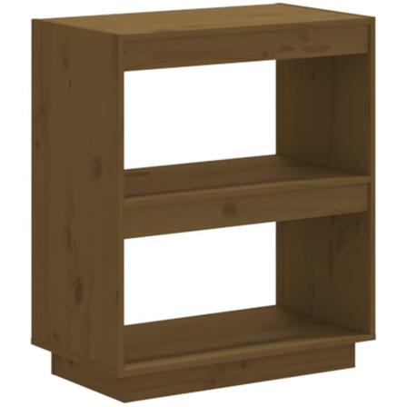 Vidaxl Bokhylla Honungsbrun 60x35x71 Cm Massiv Furu Brun