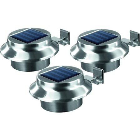 Aurinkokennolla toimiva valokouru | Ruostumaton teräs - 3 ulkoilmavalaisimen sarja | langaton | valaistus, rauta,