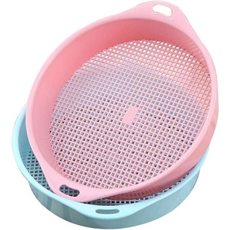 Plast jordsikt Rundmasket hagesikt Sandsikt Siler Hagebruk Tilbehør Såing Dyrkingsverktøy med armlener Rosa for barn Voksen Hjem Gressplen Pl