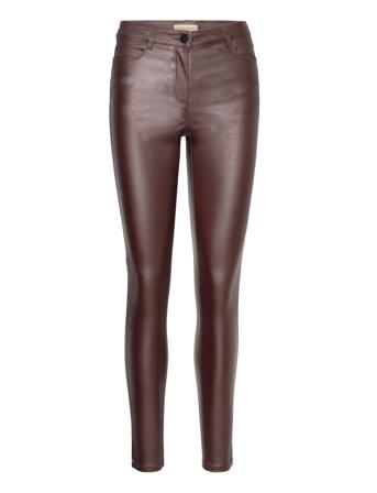 Sc-Pam Bottoms Trousers Leather Leggings-Housut Brown Soyaconcept