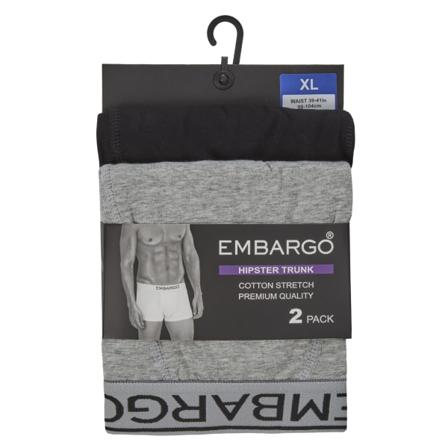 Embargo Hipster Boxers För Män (förpackning Med 2) Xl Grå
