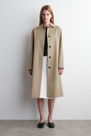 COS Women's Classic Cotton Long Car Coat in Beige
