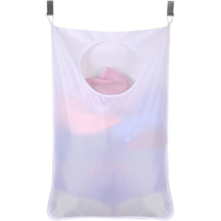 Tilaa säästävä ripustettava pyykkikori Oxford-kangaspussi + 2 ruostumatonta