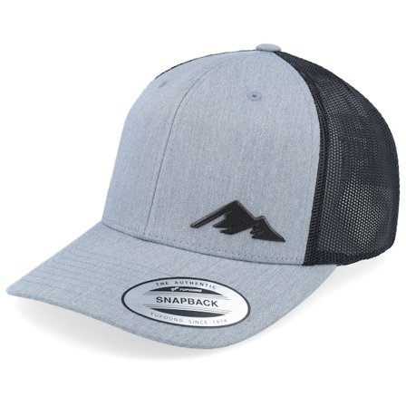 Wild Spirit - Blå snapback Keps - Small Mountain Icon Patch Heather Grey/Black Trucker @ Hatstore