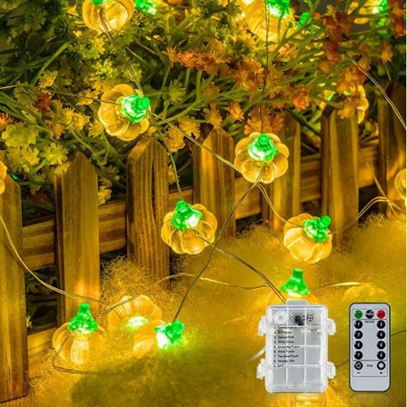 Halloween 3D pumpa tema Timer String Lights