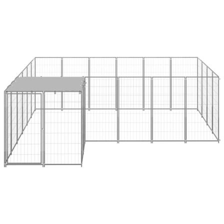 Vidaxl Hundgård Silver 8,47 M² Stål Silver
