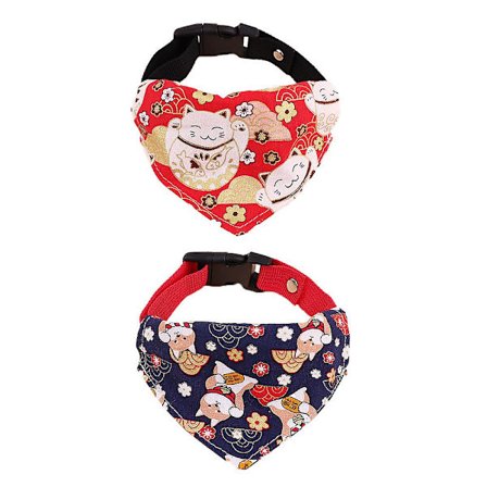 2 st Hundsaliv Handduk Husdjur Triangel Scarf Justerbar Husdjur Scarf Söt Mönster Husdjur Scarfm