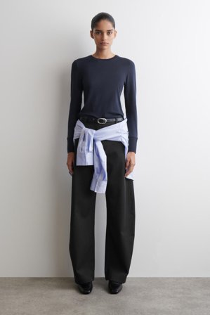 COS Femme Haut À Manches Longues En Jersey De Coton in Bleu