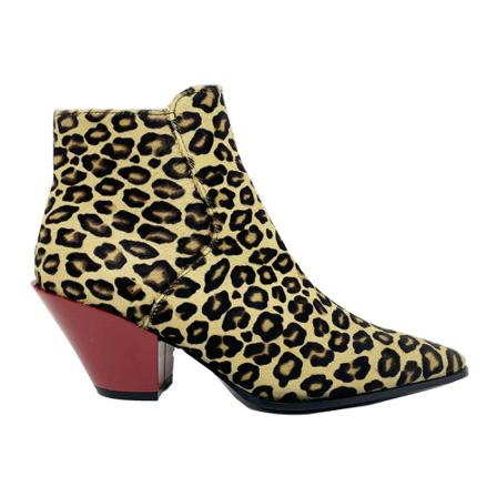 Roberto Festa Leopard Print Bootie Brun, Dame Støvler, Størrelse: 37 1/2 EU