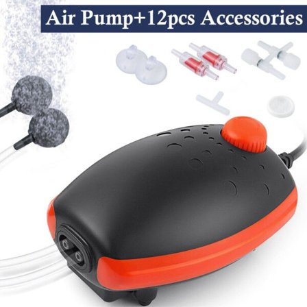 Justerbar Akvarie Luft Pumpe 2 Udtag Akvarie Kompressor