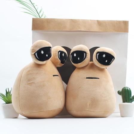 Alien Pou plysj leketøy, Kawaii Alien utstoppet plysj dukke spill plysj Pou dukke, julegave myk leketøy for jente gutt barns gave-WELLNGS 2 st