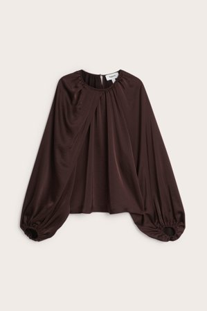 Kappahl | Bluzka z balonowymi rękawami | Czerwone wino