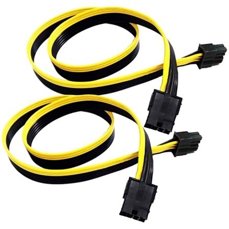 8-stifts PCIe-förlängningskabel, 8-stifts till 8 (6+2)-stifts hane 25 tum PCI-förlängningskabel (2-pack)