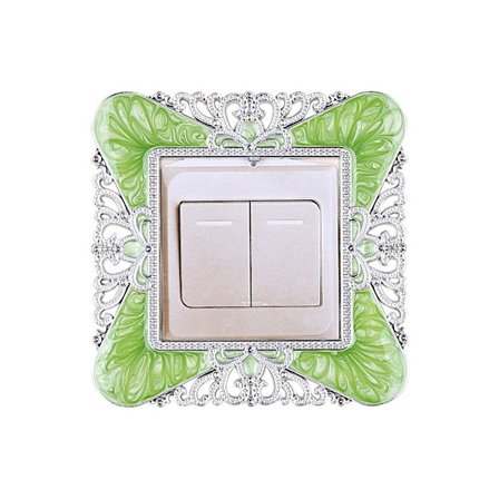 Yhden valokytkimen cover pistorasian kehys GREEN&SILVER