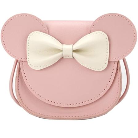 Little Mouse Ear Bow Crossbody-väska, PU-axelhandväska för barn, flickor, små
