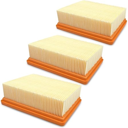 3-pack Ersättningsfilter, Platt veckade filter, Hepa-filter tillbehörssats, Platt veckade dammsugarersättningsfilter kompatibla med Kärcher