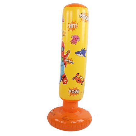 Oppblåsbar boksesekk for barn, gul sandsekk for trykkavlastning