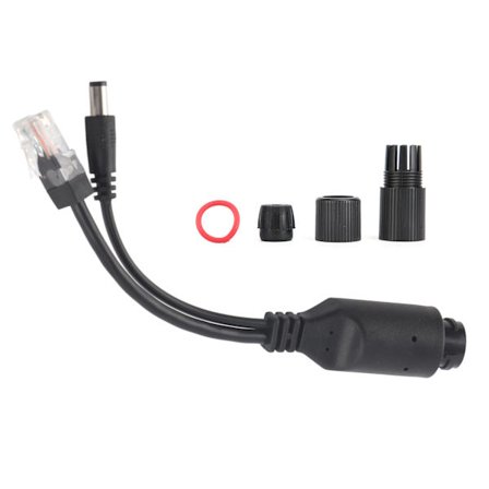 24V Vattentät IP-kamera Power Over Ethernet Adapter POE Kabel Splitter Injektor Svart