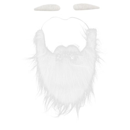 Falske bart med justerbar elastisk snor, nissebartsett for jul