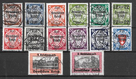 Tyske Rige 1939 - AFA 711-724 - Stemplet