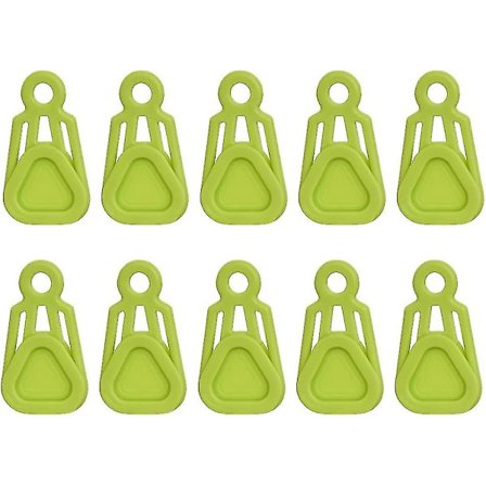 10 stk. Heavy Duty Teltklemme Vindrebsklemme Markise Trækpunkt Klemme Camping Teltkrog Vindtæt Reb Pigtrådsklemme Telt Tilbehør (farve: Grøn Størrelse