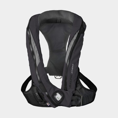 Oppustelig redningsvest Baltic Athena 165N Sele, dame, automatisk, sort/grå + kulsyrepatron 33 gram, 40 - 120 kg
