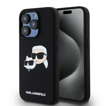 Karl Lagerfeld silikone Karl&Choupette MagSafe-etui til iPhone 15 Pro - sort