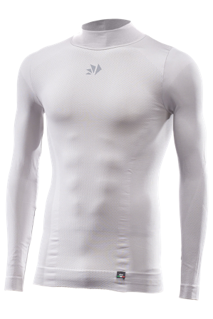 Baselayer-Shirt SIXS TS3 V2 4-Jahreszeiten Langarm Mock Neck Silber/Weiß M/L