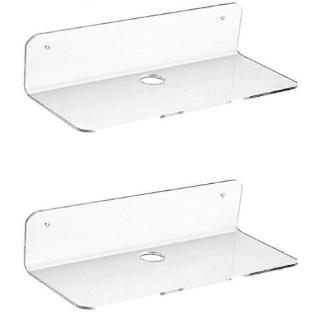 Små Flytande Vägghyllor Set om 2 - Utöka enkelt väggytan - 9 tums flytande akrylhylla för
