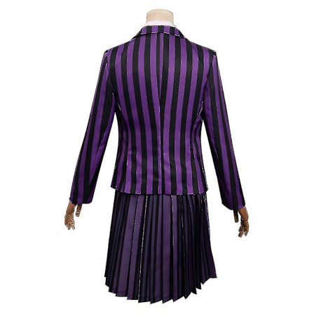 Adult Kids Girls Wednesday Addams Enid School Uniform Cosplay Costume Purple Skirt For Women Girls Halloween Carnival Party Suit.c -a
