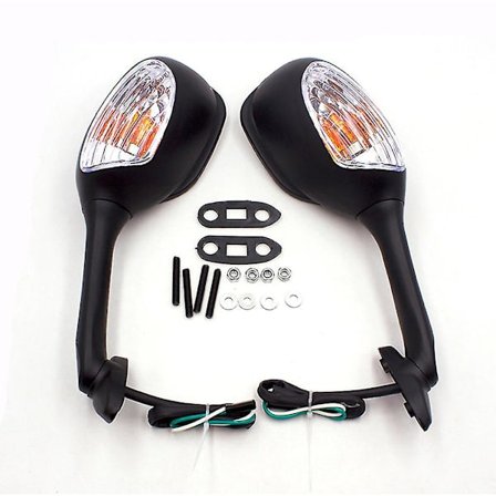2 stk motorsykkel speil håndtak for Suzuki GSXR GSXR600 750 GSXR1000 2005-2015 med blinklys speil(Klar)