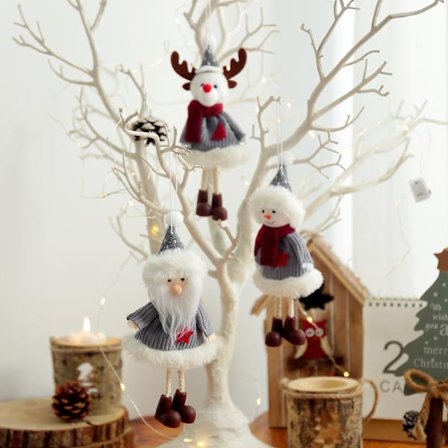 3 stk. julepynt, julemand, snemand, elg, lille pe