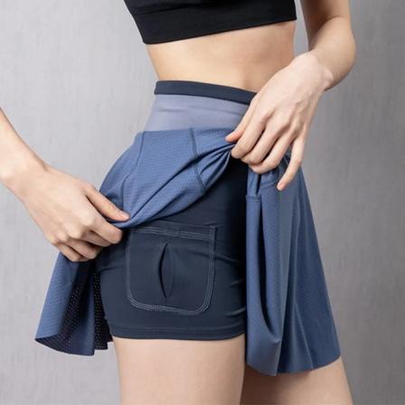 Cloud Hide Dam Tennisskjørt Løping Golf Badminton Bukse Skjørt Sport Gym Fitness Shorts Telefonlomme Høy midje Sport Skort NobleBlue XS