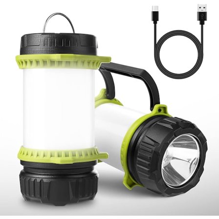 LED Camping Lampe, Genopladelig Camping Lygte, LE Lommelygte