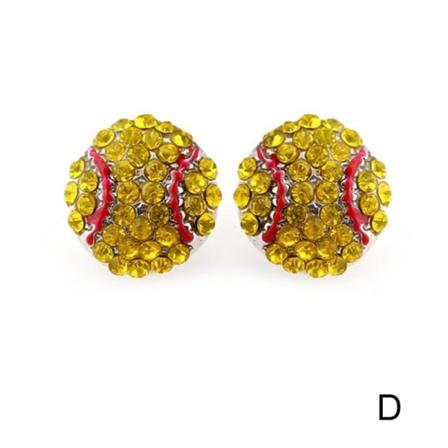 Ball Game Örhängen För Kvinnor Flickor Cz Crystal Rhinestone Ear Stu