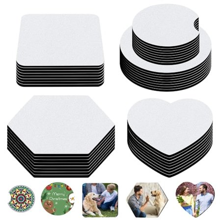 50pcs Sublimation Blanks Cup Coasters Graphics Cup Coaster Blanks Sublimation Heat Transfer Rubber Coasters Cup Mat Coaster