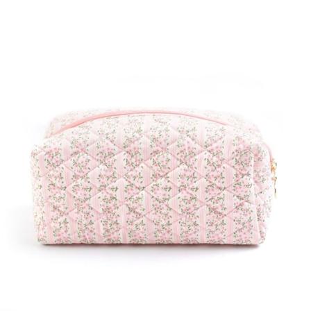 Floral Puffy vattert sminkeveske Stor reisekosmetikkveske 1 1 1