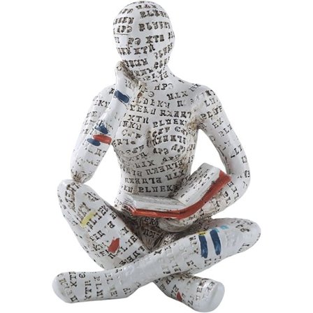 Hemdekoration Pulp Läsande Kvinna Figur Staty Estetisk