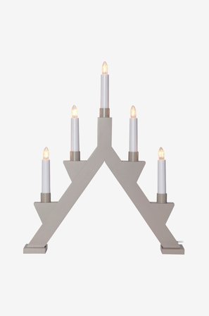 Star Trading - Ljusstake Zack 5 L - Grå - Adventsljusstakar - Från Homeroom