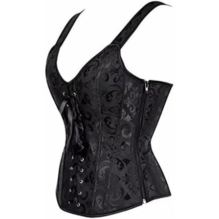 Korsetter för kvinnor Overbust Bustier Top Gothic Sexy Shoulder