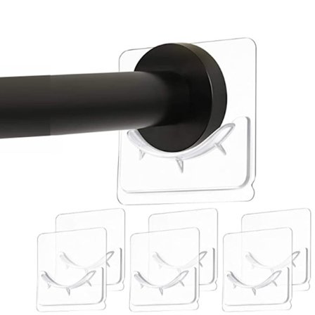 6 st Duschdraperi Stångfästen Självhäftande Duschdraperi Stång