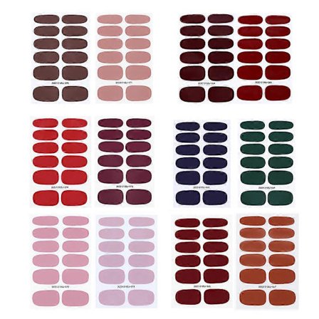 12 ark farvede klistermærker fuld indpakning neglekunst negleklistermærker fuld negleindpakning neglemærkater indpakning manicure klistermærker 