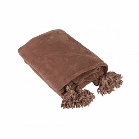 Filt / Pläd Noah m tofsar 130 X 150 CM