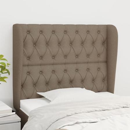 Vidaxl Huvudgavel Med Kanter Taupe 93x23x118/128 Cm Tyg Taupe