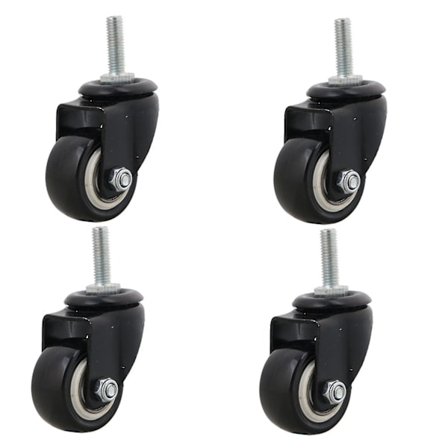 4x Black Furniture Sofa Bed Caster 1.5inch Swivel Caster Wheel M8 Bolt