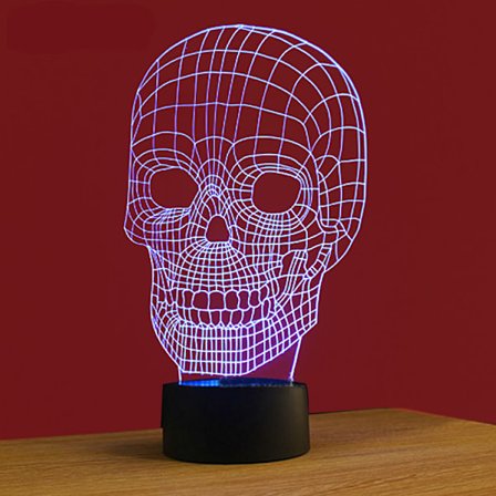 LED bordslampa Skull, färgskiftande