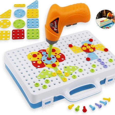 Plug-in spill Montessori-leketøy med drill, pedagogisk KLB