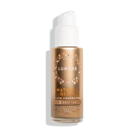 Lumene Natural Glow Fluid Foundation SPF20, 5 Deep Tan, 30 ml